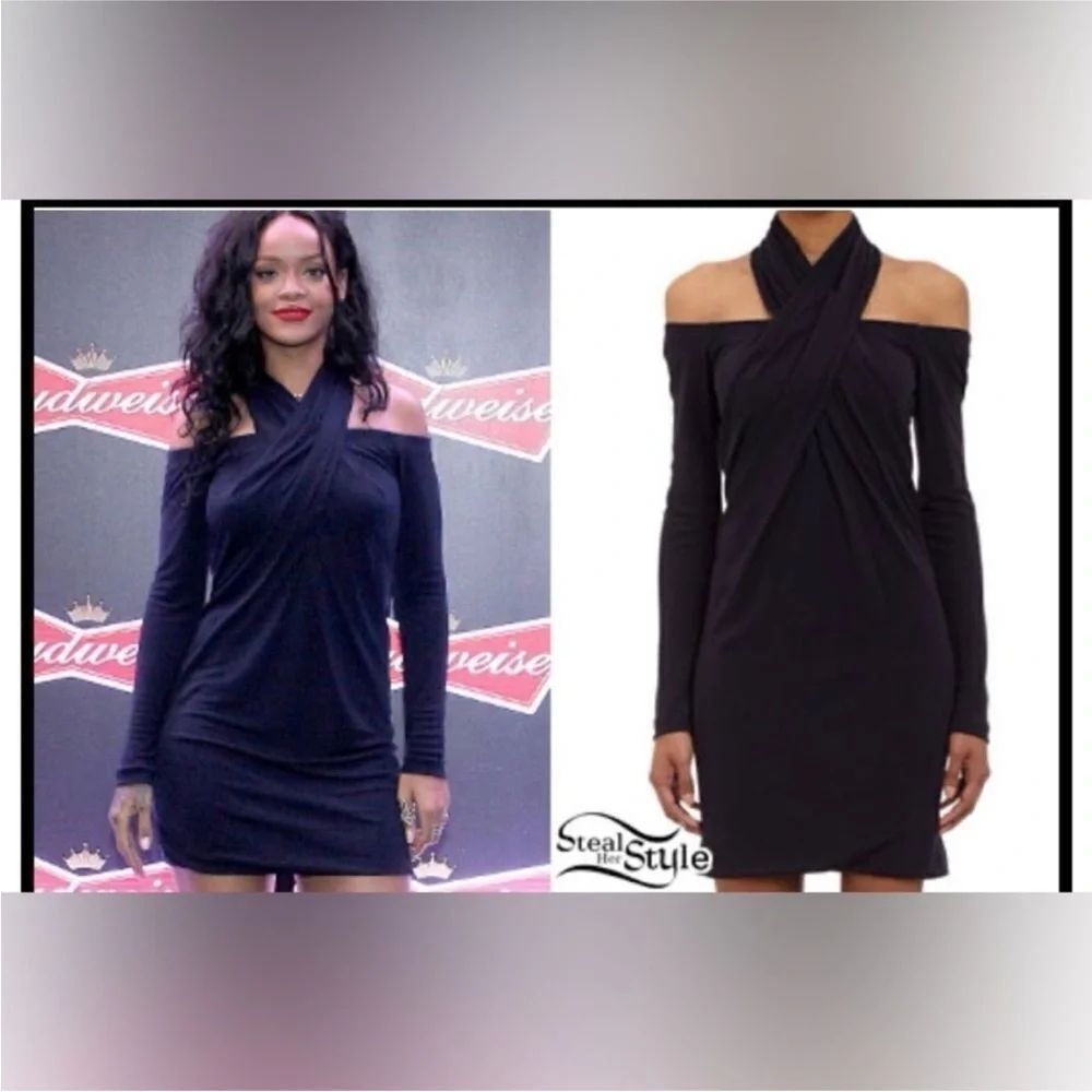 Alexander Wang Elegant Black Off-Shoulder Dress, US4
